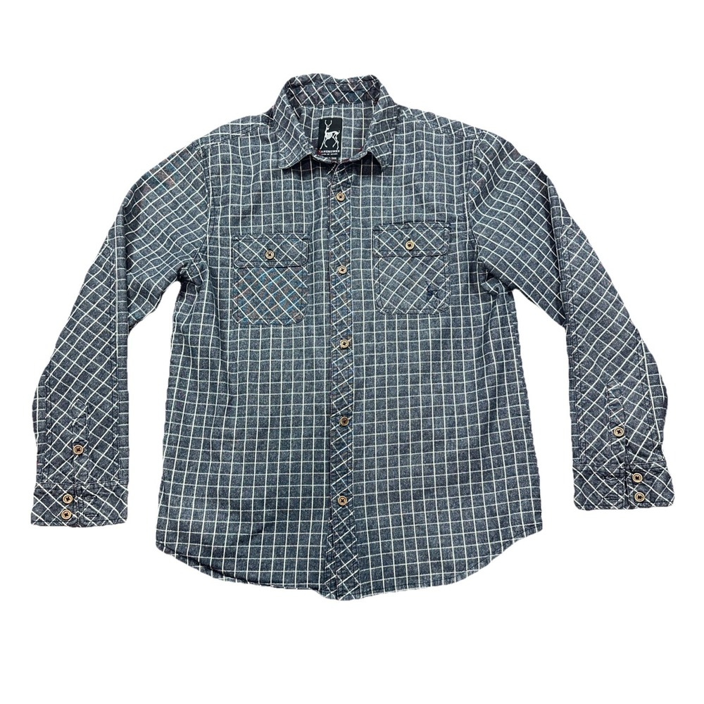 Kane & Unke Jacket Large Blue/white Plaid Flannel Lined Shacket Mens
